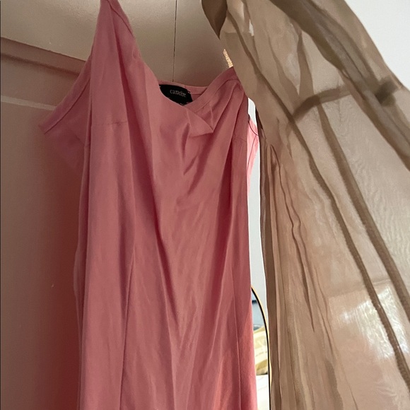 Elegant Pink and Tan Women's Dress - Picture 3 of 3